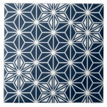 Japanese Asanoha Or Star Pattern, Navy Blue Ceramic Tile at Zazzle