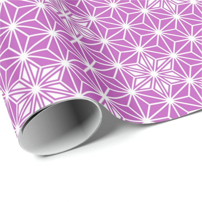 Japanese Asanoha or Star Pattern, orchid Wrapping Paper (Roll Corner)