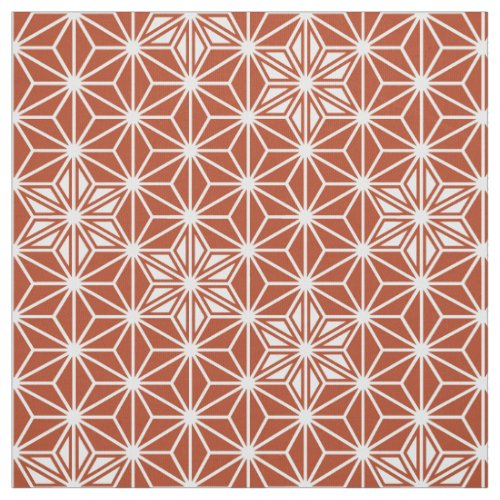 Japanese Asanoha or Star Pattern terracotta Fabric