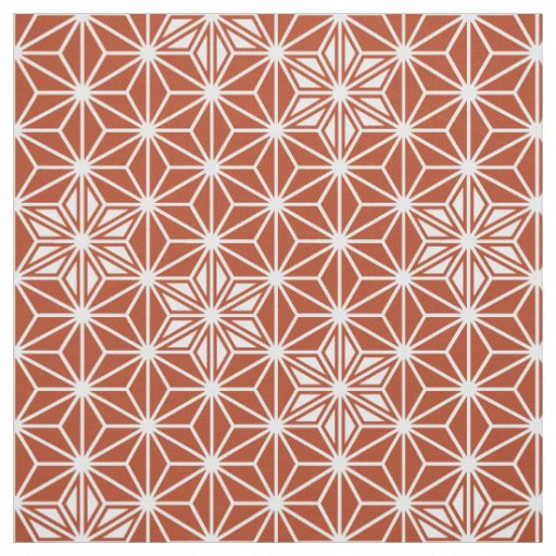 Japanese Asanoha or Star Pattern, terracotta Fabric
