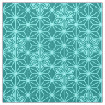 Japanese Asanoha or Star Pattern, turquoise Fabric