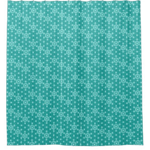 Japanese Asanoha or Star Pattern - turquoise Shower Curtain