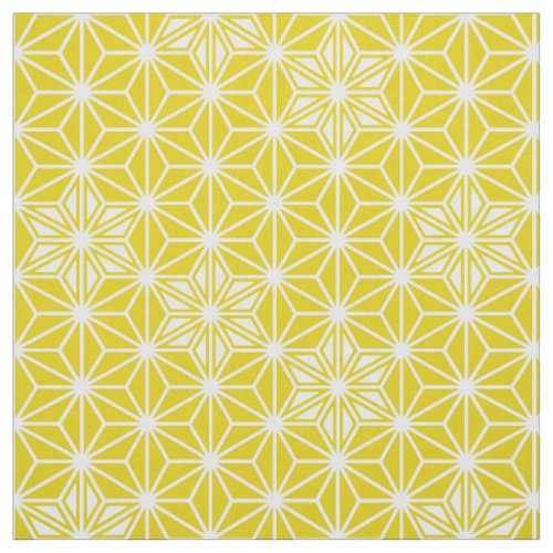 Japanese Asanoha or Star Pattern yellow and white Fabric