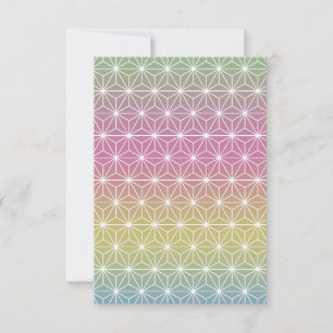 Japanese Asanoha Pastel Rainbow Personalized Thank You Card