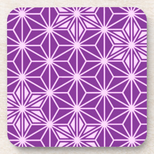 Japanese Asanoha pattern - amethyst purple Coaster