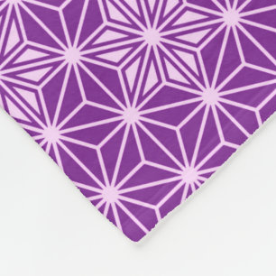Japanese Asanoha pattern - amethyst purple Fleece Blanket
