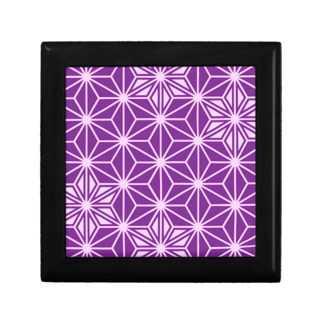 Japanese Asanoha pattern - amethyst purple Jewelry Box (Front)