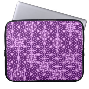 Japanese Asanoha pattern - amethyst purple Laptop Sleeve