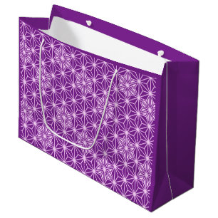 Japanese Asanoha pattern - amethyst purple Large Gift Bag