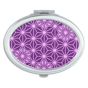 Japanese Asanoha pattern - amethyst purple Makeup Mirror