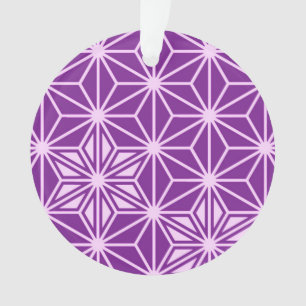 Japanese Asanoha pattern - amethyst purple Ornament
