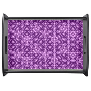 Japanese Asanoha pattern - amethyst purple Serving Tray