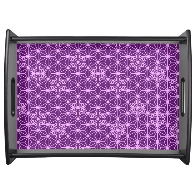 Japanese Asanoha pattern - amethyst purple Serving Tray (Front)