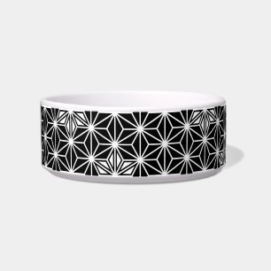 Japanese Asanoha pattern - black and white Bowl
