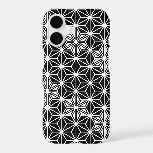 Japanese Asanoha pattern - black and white iPhone 17 Case