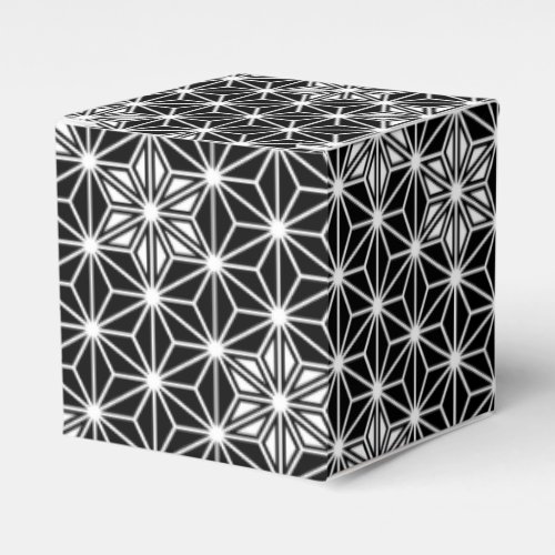 Japanese Asanoha pattern _ black and white Favor Boxes