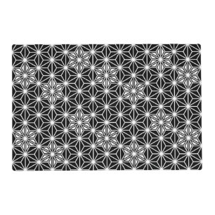 Japanese Asanoha pattern - black and white Placemat