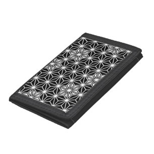 Japanese Asanoha pattern - black and white Tri-fold Wallet