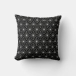 Japanese Asanoha Pattern Black Throw Pillow at Zazzle