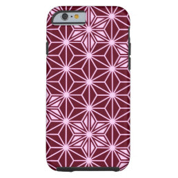 Japanese Asanoha pattern - burgundy Tough iPhone 6 Case