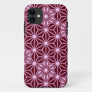 Japanese Asanoha pattern - burgundy iPhone 11 Case