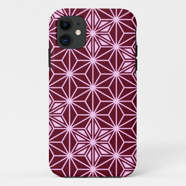Japanese Asanoha pattern - burgundy Case-Mate iPhone Case (Back)
