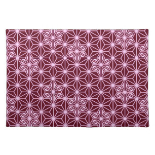 Japanese Asanoha pattern - burgundy Cloth Placemat