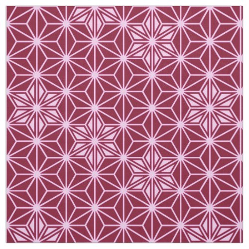 Japanese Asanoha pattern _ burgundy Fabric