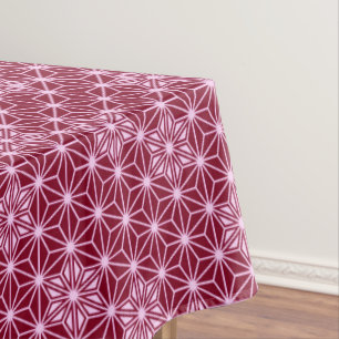 Japanese Asanoha pattern - burgundy Tablecloth