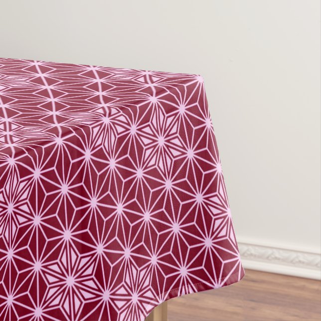 Japanese Asanoha pattern - burgundy Tablecloth (In Situ)