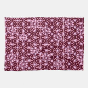 Japanese Asanoha pattern - burgundy Towel