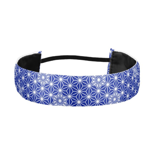 Japanese Asanoha pattern - cobalt blue Athletic Headband (Front)