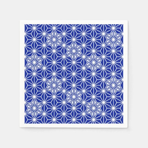 Japanese Asanoha pattern _ cobalt blue Paper Napkins