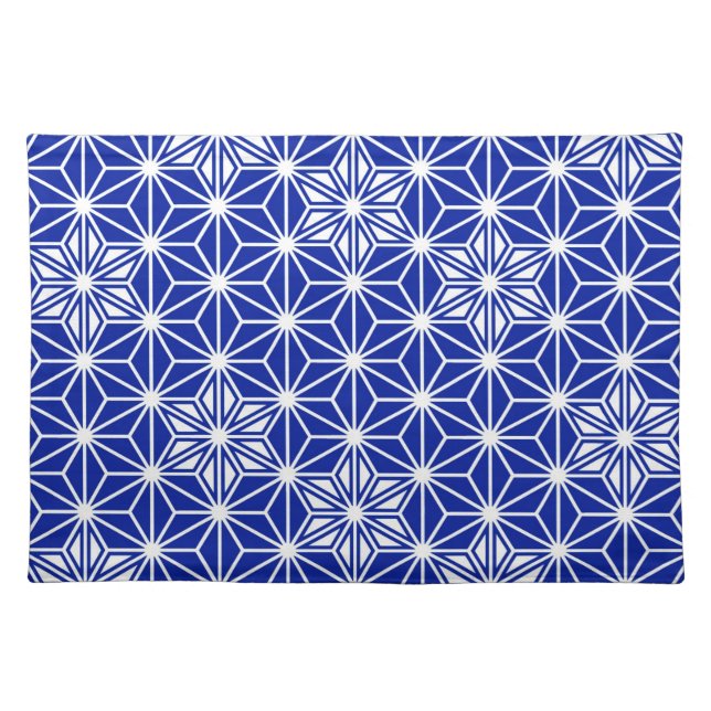 Japanese Asanoha pattern - cobalt blue Placemat (Front)