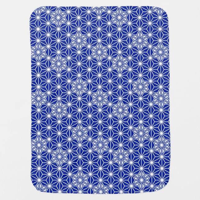 Japanese Asanoha pattern - cobalt blue Receiving Blanket (Front)
