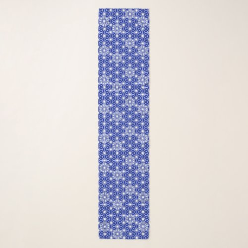 Japanese Asanoha pattern _ cobalt blue Scarf