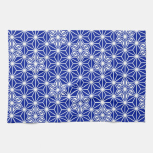Japanese Asanoha pattern - cobalt blue Towel