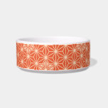 Japanese Asanoha pattern - coral orange Bowl<br><div class="desc">The traditional Japanese Asanoha,  or star pattern in coral orange outlined in light coral</div>