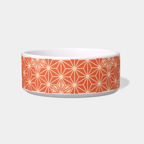 Japanese Asanoha pattern _ coral orange Bowl
