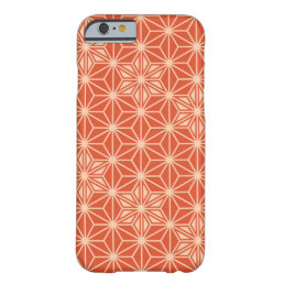 Japanese Asanoha pattern - coral orange Barely There iPhone 6 Case