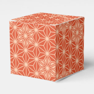 Japanese Asanoha pattern - coral orange Favor Boxes
