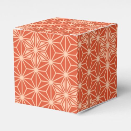 Japanese Asanoha pattern _ coral orange Favor Boxes