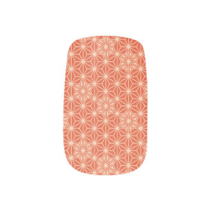 Japanese Asanoha pattern - coral orange Minx Nail Wraps
