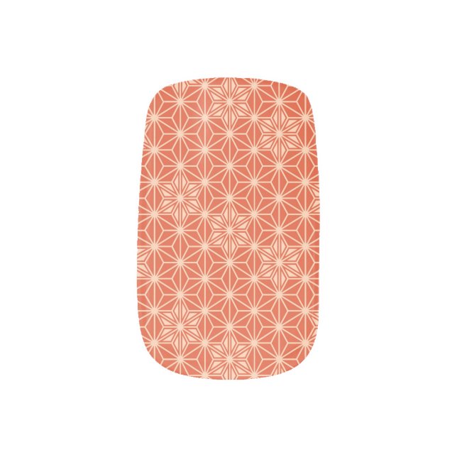 Japanese Asanoha pattern - coral orange Minx Nail Wraps (Left Thumb)