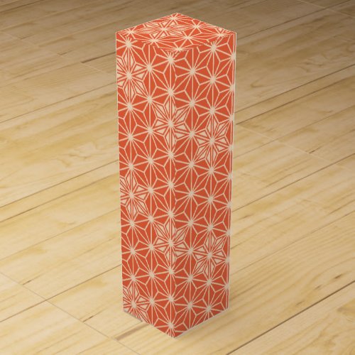 Japanese Asanoha pattern _ coral orange Wine Gift Box