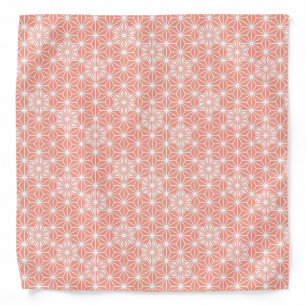Japanese Asanoha pattern - coral pink Bandana