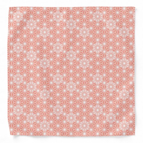 Japanese Asanoha pattern _ coral pink Bandana