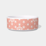 Japanese Asanoha pattern - coral pink Bowl<br><div class="desc">The traditional Japanese Asanoha,  or star pattern in coral pink outlined in white</div>