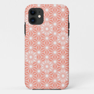 Japanese Asanoha pattern - coral pink iPhone 11 Case