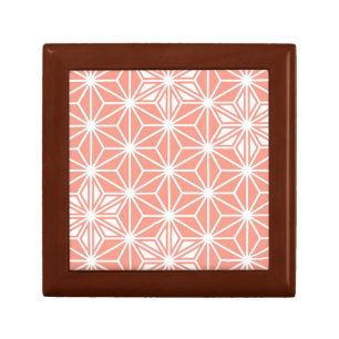 Japanese Asanoha pattern - coral pink Gift Box